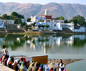 Pushkar City View from Pushkar Sarovar Lake in Rajasthan, India Stock Image - Image of hindus, monument: 156864857